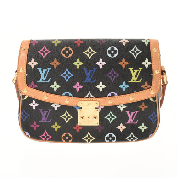 LOUIS VUITTON ルイヴィトン マルチカラー ソローニュ 黒 M92639 レディース モノグラムマルチカラー レザー ショルダーバッグ ABランク 中古 銀蔵