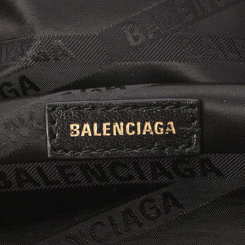 BALENCIAGA バレンシアガ ロゴプリント ウエストバッグ 黒/白 565510 ユニセックス レザー ボディバッグ 未使用 銀蔵