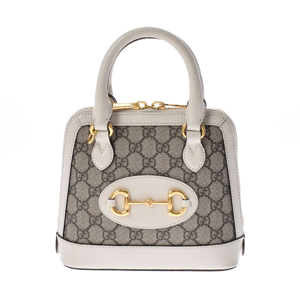 GUCCI Gucci Hose Bit 1955 Mini Top Hardle 2WAY Beige/White 640716 Ladies GG Sprem Canvas Handbag A Rank used Ginzo