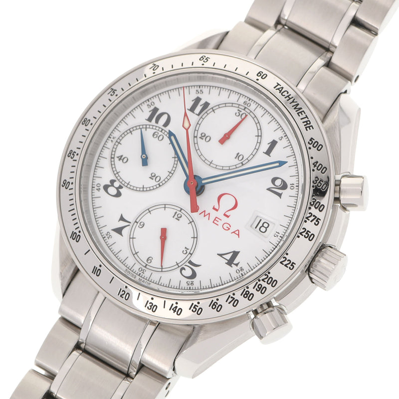 OMEGA Omega Speedmaster Date Athens Olympics 3515.20 Men's SS Watch Automatic Wraday White Dial A Rank used Ginzo