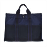 HERMES Hermes Fooltu MM Navy/Black Unisex Canvas Tote Bag A Rank used Ginzo