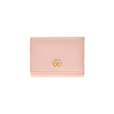 GUCCI Gucci GG Malmont Compact Wallet Pink Gold Bracket 474746 Ladies Calf Mold Fold Wallet AB Rank Used Ginzo