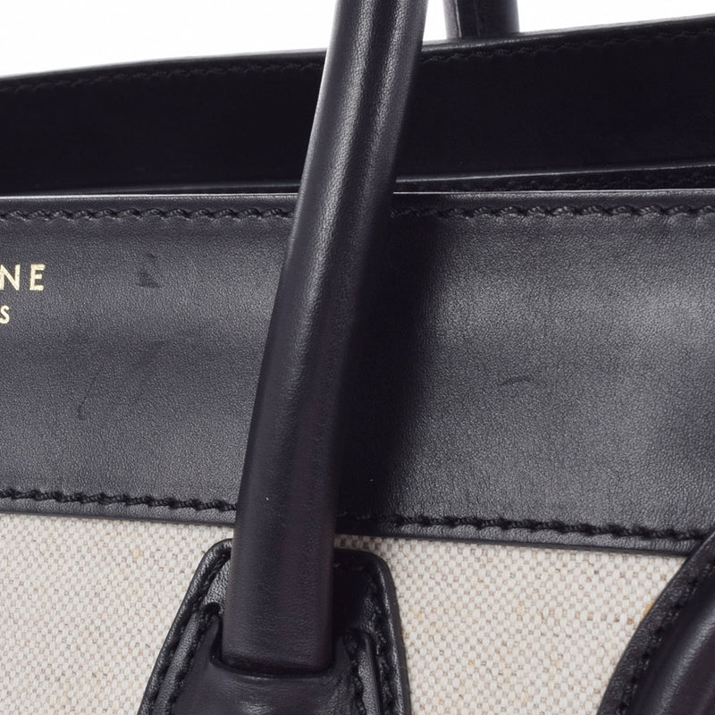 CELINE セリーヌ ラゲージ ミニショッパー  ベージュ レディース  キャンバス/カーフ ハンドバッグ ABランク 中古 銀蔵