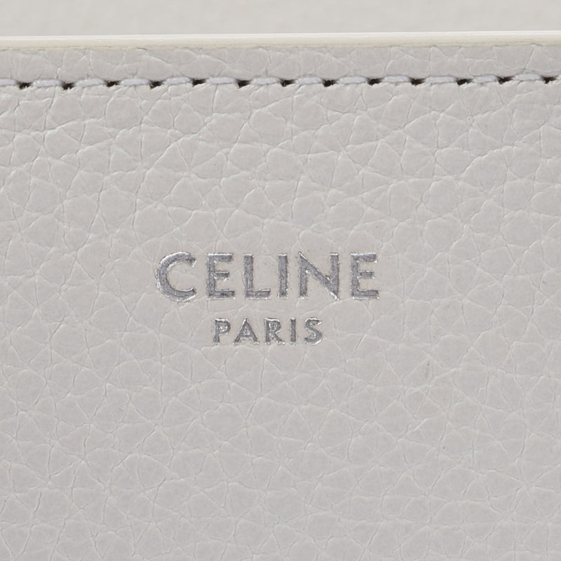 CELINE セリーヌ ラゲージ マイクロショッパー 白 レディース カーフ ハンドバッグ Bランク 中古 銀蔵