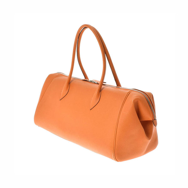 HERMES エルメス パリボンベイ40 オレンジ シルバー金具 □J刻印(2006年頃) レディース ヴォーエプソン ハンドバッグ Bランク 中古 銀蔵