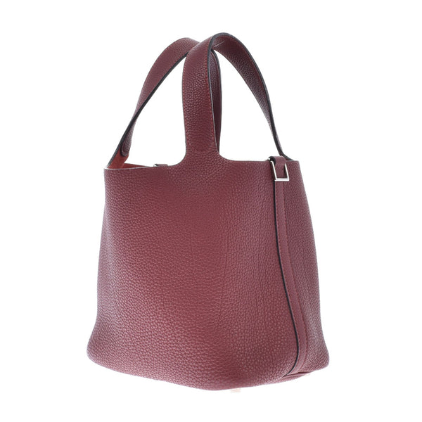 HERMES エルメス ピコタンロック PM  ルージュアッシュ シルバー金具 □F刻印(2002年頃) レディース トゴ ハンドバッグ Aランク 中古 銀蔵