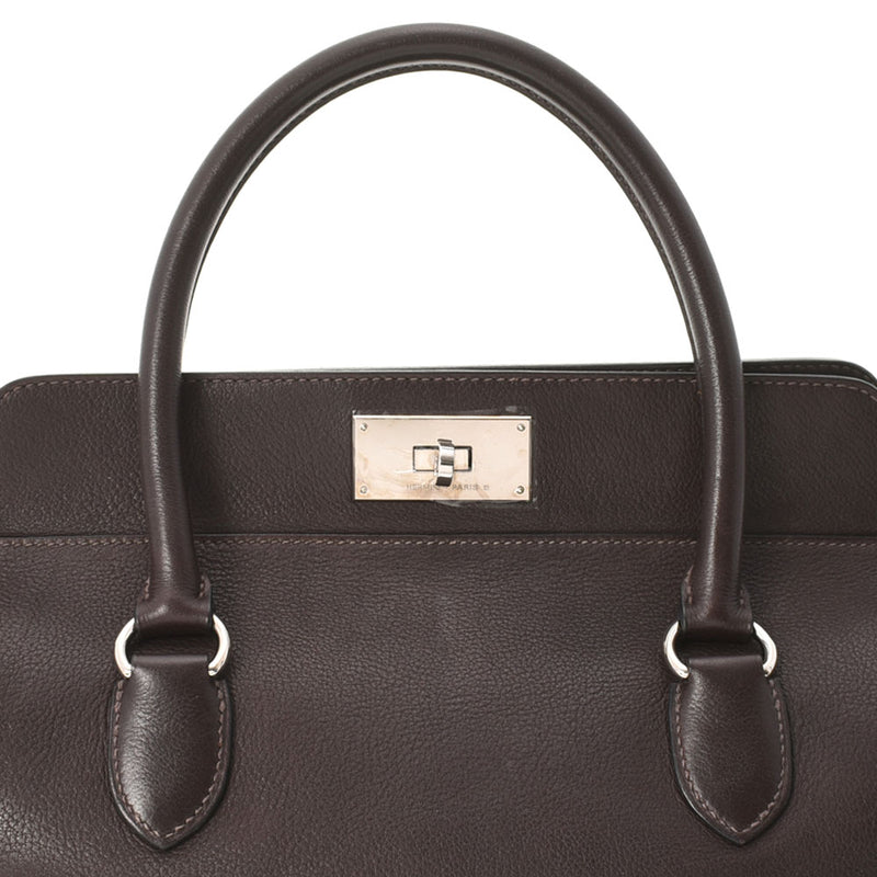 HERMES エルメス ツールボックス26 2WAY ダークブラウン シルバー金具 □O刻印(2011年頃) レディース エバーカラー ハンドバッグ Bランク 中古 銀蔵