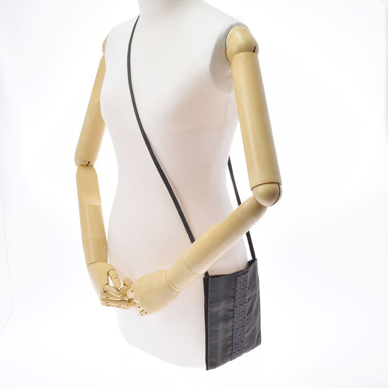 HERMES エルメス エールライン ポシェット グレー ユニセックス キャンバス ショルダーバッグ ABランク 中古 銀蔵