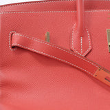 HERMES エルメス バーキン35 ローズジャイプール/ゴールド ゴールド金具 □O刻印(2011年頃) レディース ヴォーエプソン ハンドバッグ ABランク 中古 銀蔵