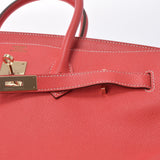 HERMES エルメス バーキン35 ローズジャイプール/ゴールド ゴールド金具 □O刻印(2011年頃) レディース ヴォーエプソン ハンドバッグ ABランク 中古 銀蔵