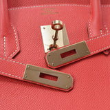 HERMES エルメス バーキン35 ローズジャイプール/ゴールド ゴールド金具 □O刻印(2011年頃) レディース ヴォーエプソン ハンドバッグ ABランク 中古 銀蔵