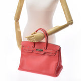 HERMES エルメス バーキン35 ローズジャイプール/ゴールド ゴールド金具 □O刻印(2011年頃) レディース ヴォーエプソン ハンドバッグ ABランク 中古 銀蔵