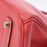 HERMES エルメス バーキン35 ローズジャイプール/ゴールド ゴールド金具 □O刻印(2011年頃) レディース ヴォーエプソン ハンドバッグ ABランク 中古 銀蔵