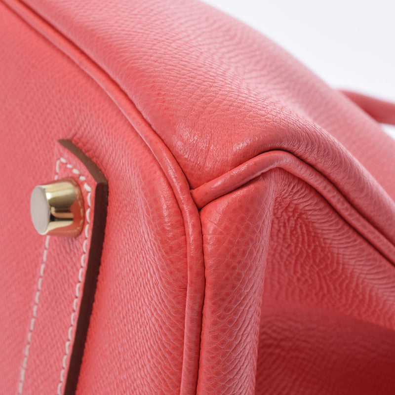 HERMES エルメス バーキン35 ローズジャイプール/ゴールド ゴールド金具 □O刻印(2011年頃) レディース ヴォーエプソン ハンドバッグ ABランク 中古 銀蔵