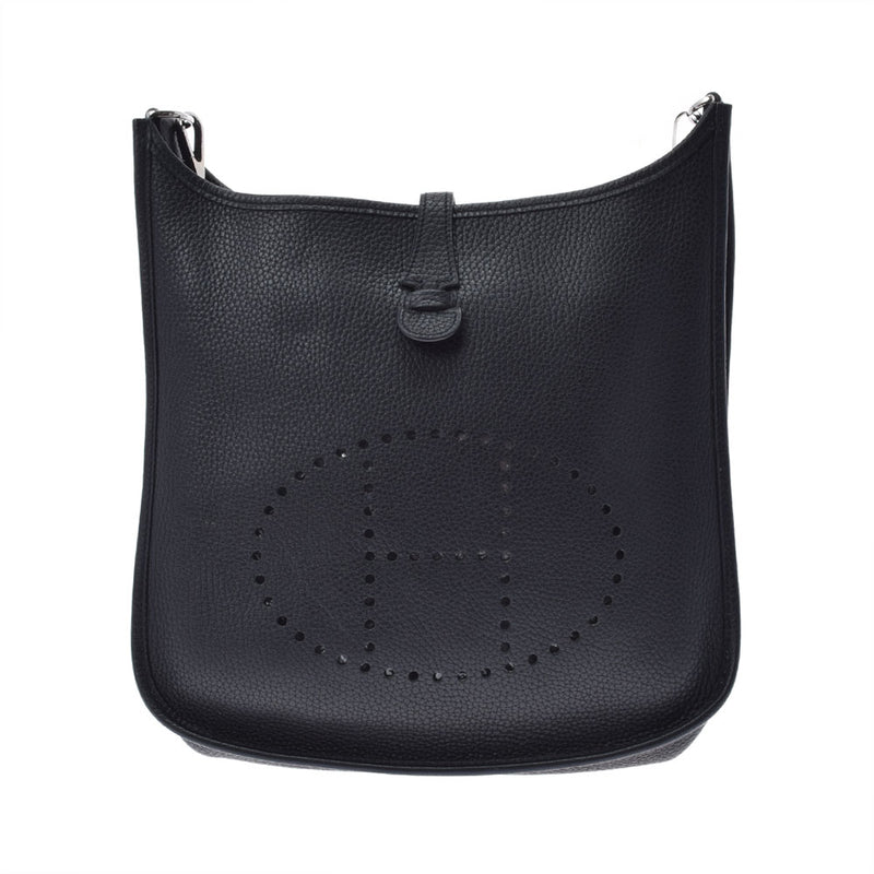 HERMES エルメス エブリン エヴリン PM 黒 シルバー金具 □J刻印(2006年頃) ユニセックス トリヨンクレマンス ショルダーバッグ Aランク 中古 銀蔵
