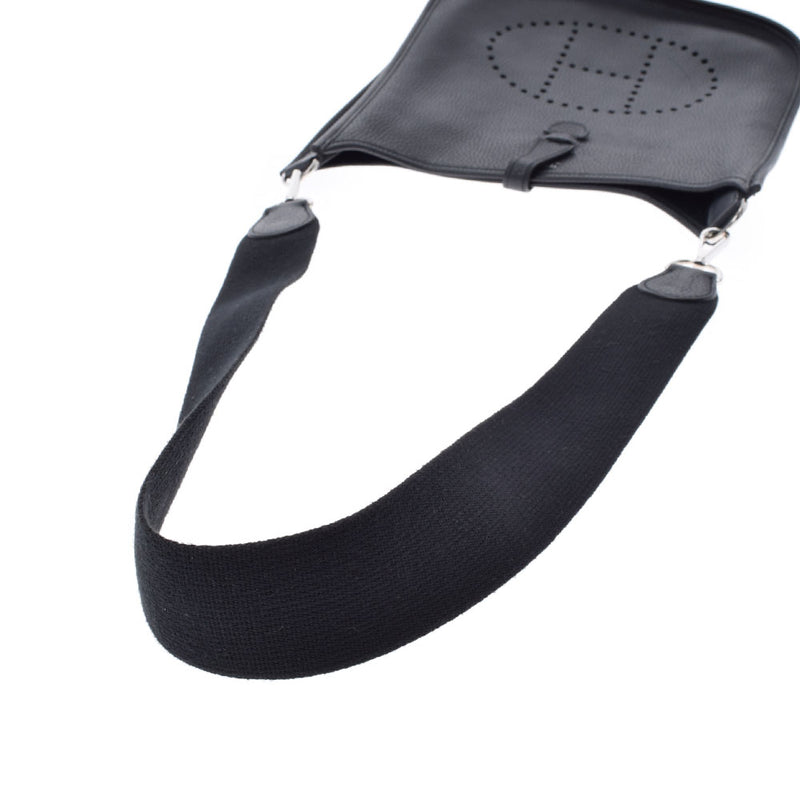 HERMES エルメス エブリン エヴリン PM 黒 シルバー金具 □J刻印(2006年頃) ユニセックス トリヨンクレマンス ショルダーバッグ Aランク 中古 銀蔵