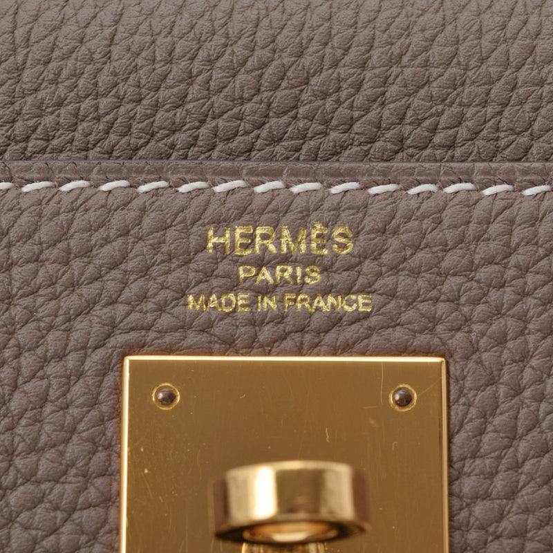 HERMES エルメス ケリー28 内縫い エトゥープ ゴールド金具 A刻印(2017年頃) レディース  トリヨンクレマンス 2WAYバッグ Aランク 中古 銀蔵