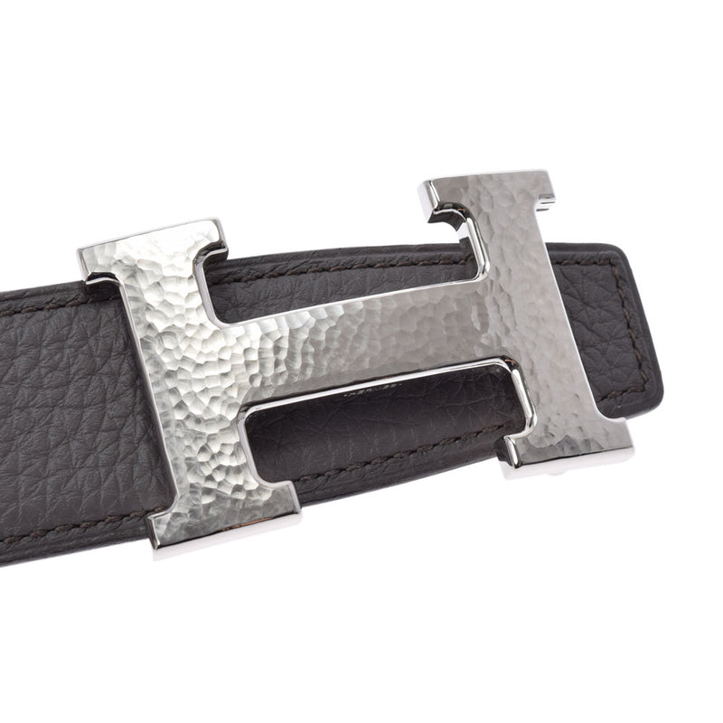 HERMES Hermes H Bert Size 90 Reversible Black/Etan Silver Bracket D Engraved (around 2019) Men's BOX Calf/Togo Belt A Rank used Ginzo