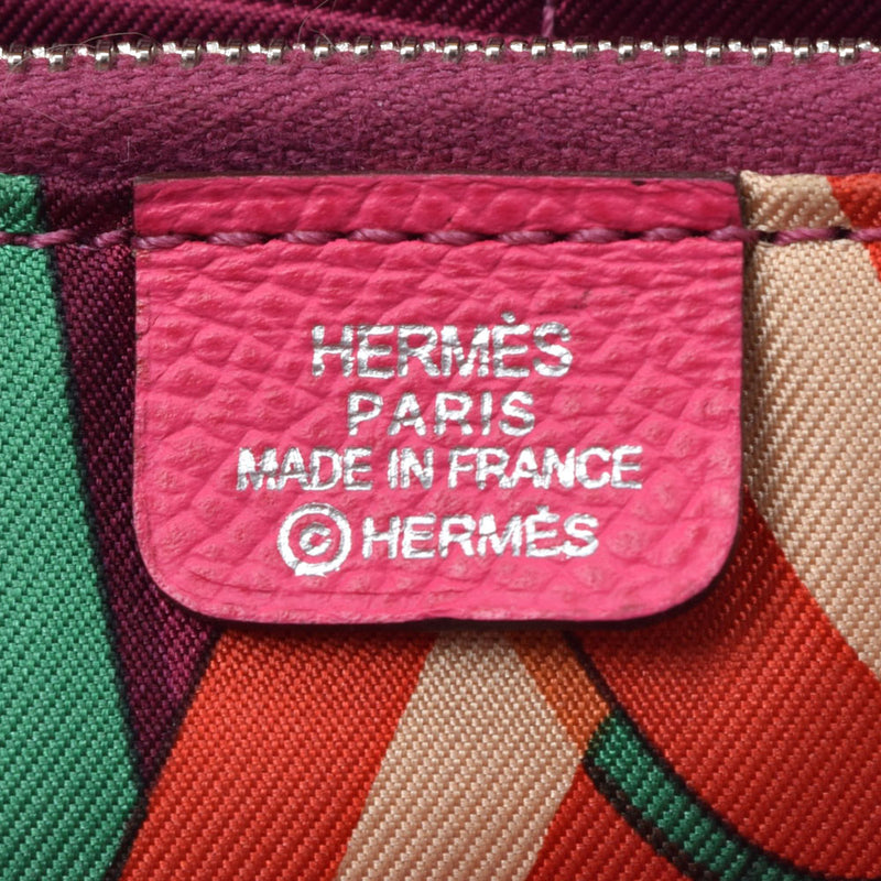 HERMES Hermes Azapring Silk Inn Rose Dillian Silver Bracket □ P engraved (around 2012) Ladies Vo Epson Long Wallet B Rank Used Ginzo