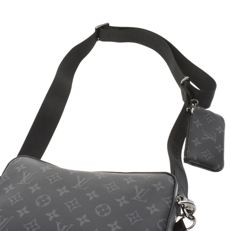 LOUIS VUITTON ルイヴィトン モノグラム エクリプス トリオメッセンジャー 黒/グレー M69443 メンズ モノグラムキャンバス ショルダーバッグ Aランク 中古 銀蔵