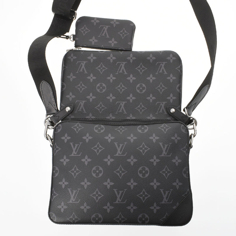 LOUIS VUITTON ルイヴィトン モノグラム エクリプス トリオメッセンジャー 黒/グレー M69443 メンズ モノグラムキャンバス ショルダーバッグ Aランク 中古 銀蔵