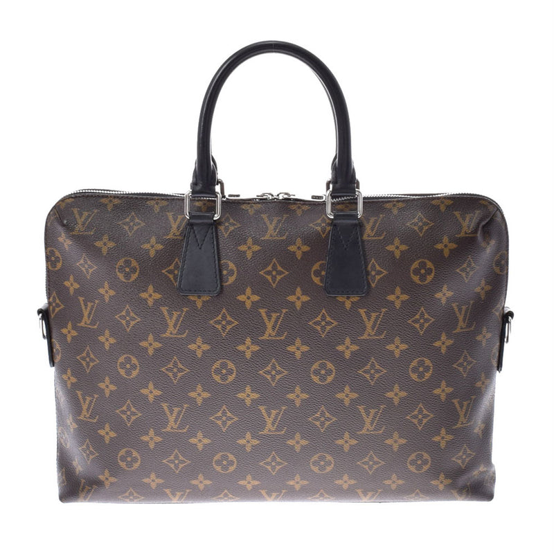 LOUIS VUITTON Louis Vuitton Makaser PDJ Brown M40868 Men's Monogram Canvas 2WAY Bag AB Rank Used Ginzo