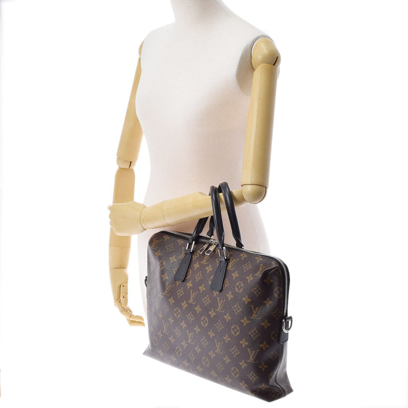 LOUIS VUITTON Louis Vuitton Makaser PDJ Brown M40868 Men's Monogram Canvas 2WAY Bag AB Rank Used Ginzo