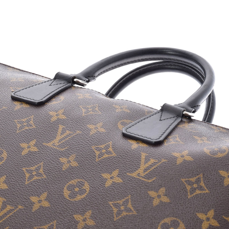 LOUIS VUITTON Louis Vuitton Makaser PDJ Brown M40868 Men's Monogram Canvas 2WAY Bag AB Rank Used Ginzo