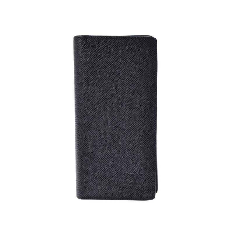 LOUIS VUITTON Louis Vuitton Taiga Portofoyille Brazano (Black) M30501 Men's Leather Long Wallet A Rank Used Ginzo