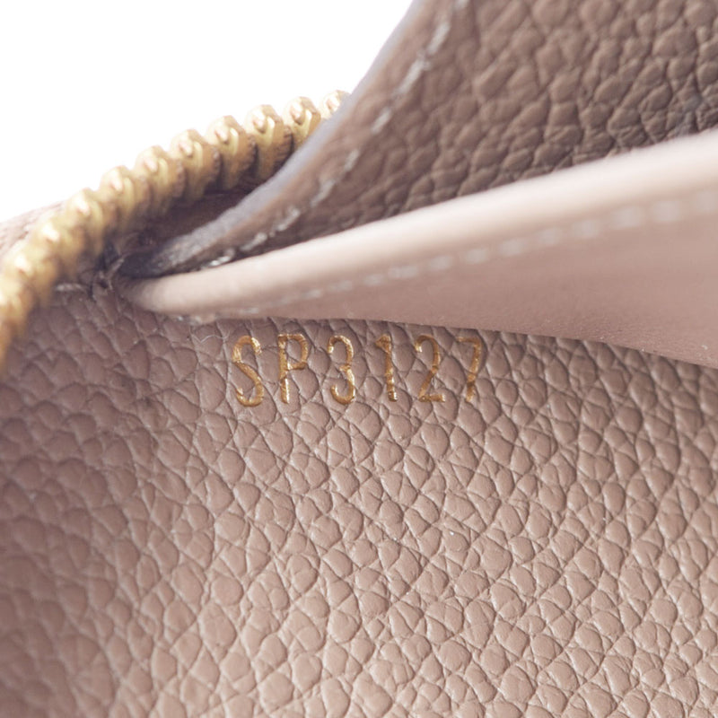 路易威顿路易·维顿（Louis Vuitton）路易·威登（Louis Vuitton）会标ZIPPY WALLET TOPE（GREIGE）M61443男女蛋白皮革长长的钱包AB级使用Ginzo