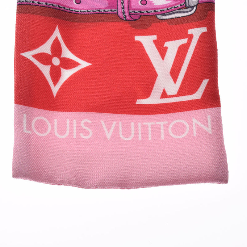 LOUIS VUITTON ルイヴィトン バンドーモノグラム コンフィテンシャル ピンク/レッド M76103 レディース シルク100% スカーフ ABランク 中古 銀蔵