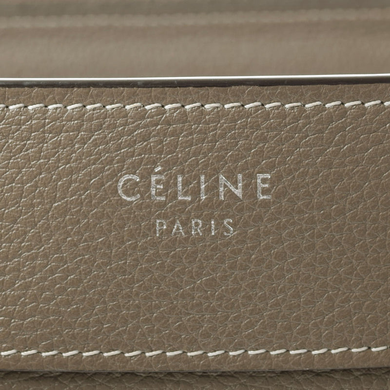 CELINE セリーヌ ラゲージ マイクロショッパー グレー レディース カーフ ハンドバッグ ABランク 中古 銀蔵