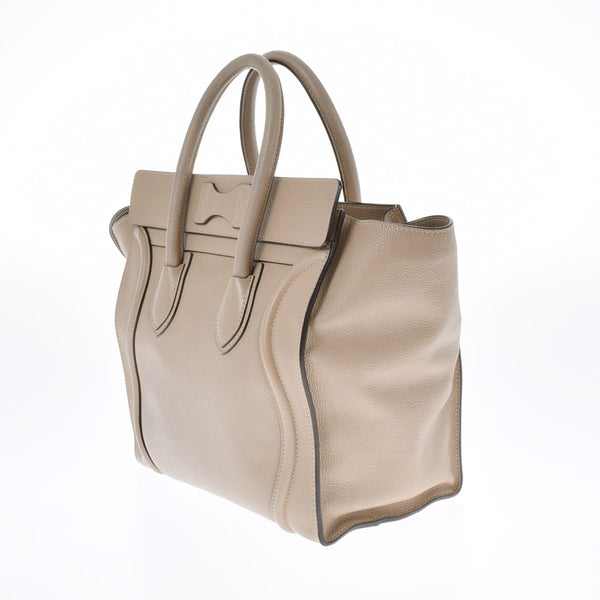CELINE Celine Ragger Mini Shopper Gray Ladies Calf Handbag AB Rank Used Ginzo