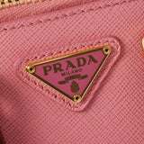 PRADA プラダ ミニ ショルダーバッグ 2WAY ピンク/赤 ゴールド金具 1BH851 レディース サフィアーノ/クロコ ハンドバッグ Aランク 中古 銀蔵