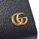 GUCCI グッチ GGマーモント ラウンドファスナー長財布 黒 ゴールド金具 428736 ユニセックス カーフ 長財布 ABランク 中古 銀蔵