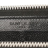 SAINT LAURENT Sun Laurent Round Fastener Long Wallet Black Silver Bracket Unisex Calf Long Wallet B Rank Used Ginzo