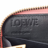 Loewe Loewe Anagram圆形紧固件浅粉红色女士小牛长钱包B等级使用Ginzo