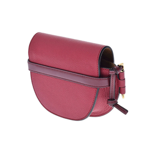 LOEWE Loebe Gate Mini Red Ladies Calf Shoulder Bag A Rank used Ginzo