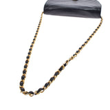 CHANEL Chanel Chain Shoulder Black Gold Bracket Ladies Ram Skin Shoulder Bag B Rank used Ginzo
