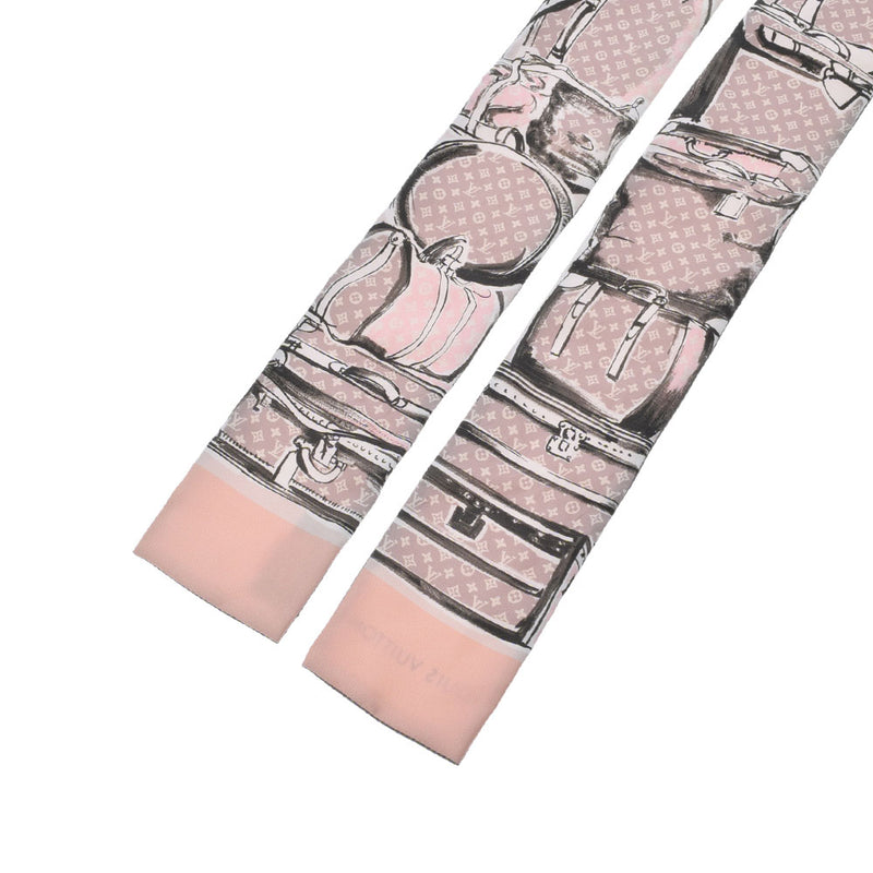 路易威顿路易·维顿（Louis Vuitton）路易·威登（Louis Vuitton）bandob树干粉红色M73965女士丝绸100％围巾AB级使用Ginzo