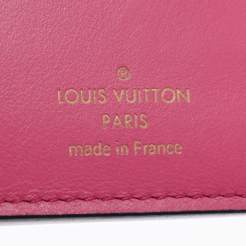 LOUIS VUITTON Louis Vuitton Portofoille Capsine Compact Noir/Hot Pink Gold Bracket M62157 Ladies Leather Trimal Wallet A Rank Used Ginzo