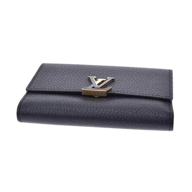 LOUIS VUITTON ルイヴィトン ポルトフォイユ カプシーヌ コンパクト ノワール/ホットピンク ゴールド金具 M62157 レディース レザー 三つ折り財布 Aランク 中古 銀蔵