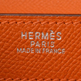 爱马仕爱马仕（Hermes Hermes）麻袋edepesh 27手提包橙色银支架□我雕刻（2005年左右）男女epson商业袋