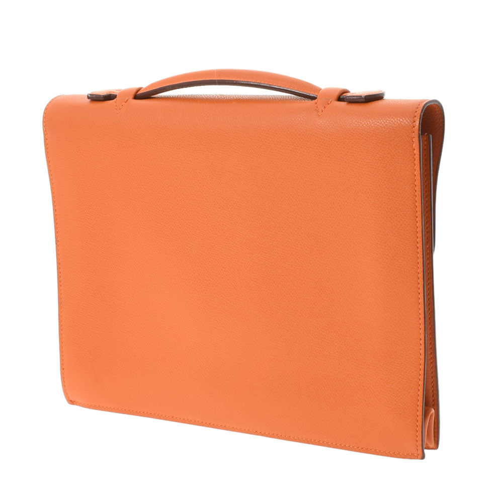 美品 HERMES エルメス サックアデペッシュ Vintage バッグ レザー エルメスサックアデペッシュ27 ハンドバッグ オレンジ シルバー金具