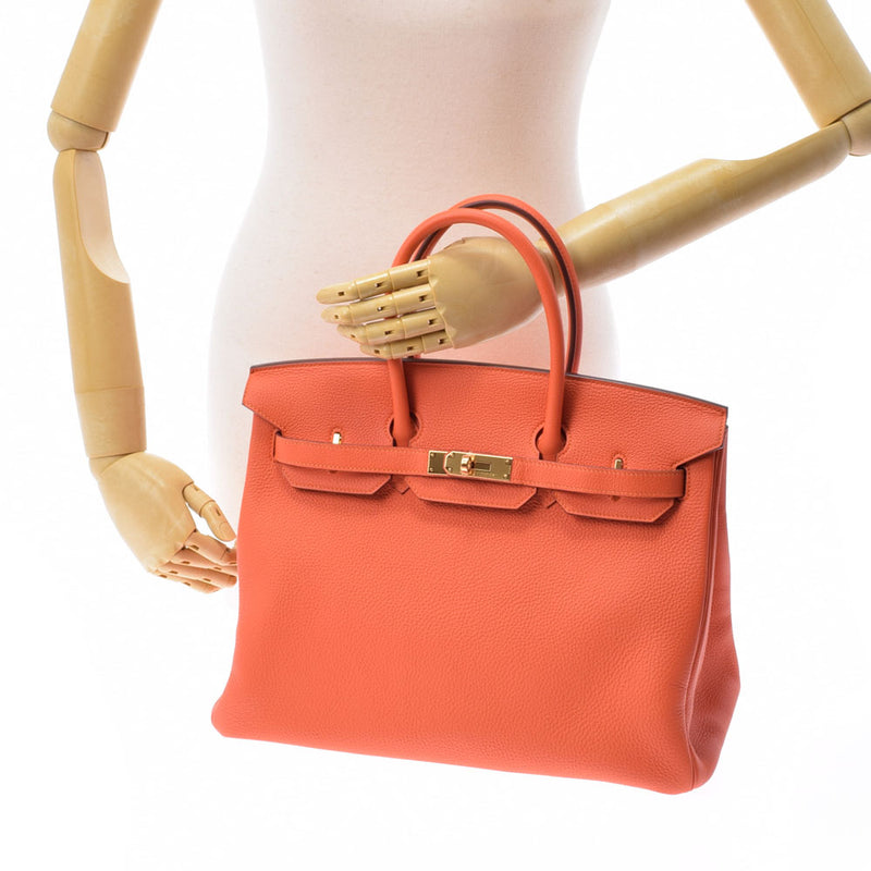 HERMES Hermes Birkin 35 Hougold metal T -engraved (around 2015) Ladies Togo Handbag A Rank used Ginzo