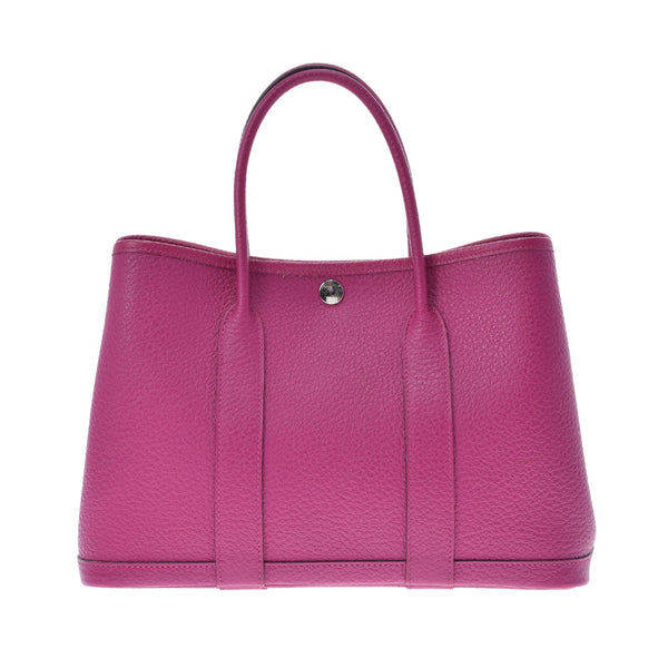 HERMES エルメス ガーデンパーティ TPM ローズパープル C刻印(2018年頃) レディース ヴァッシュカントリー ハンドバッグ ABランク 中古 銀蔵