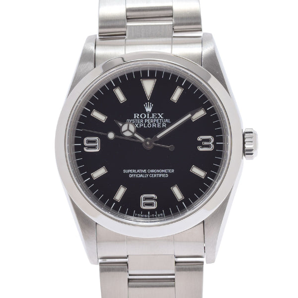 ROLEX Rolex Explorer 1 14270 Men's SS Watch Automatic Black Dial A Rank used Ginzo