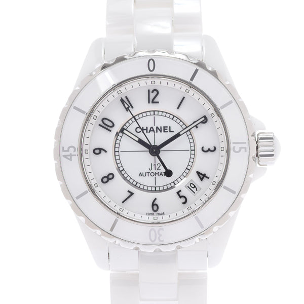 CHANEL Chanel J12 38mm H0970 Men's White Ceramic/SS Watch Automatic White Dial A Rank Used Ginzo