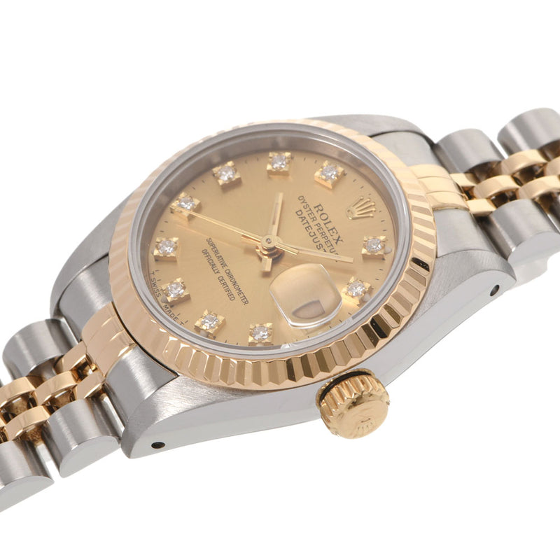 ROLEX Rolex Datejust 10P Diamond 69173G Ladies YG/SS Watch Automatic Champagne Dial A Rank used Ginzo