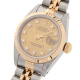 ROLEX Rolex Datejust 10P Diamond 69173G Ladies YG/SS Watch Automatic Champagne Dial A Rank used Ginzo